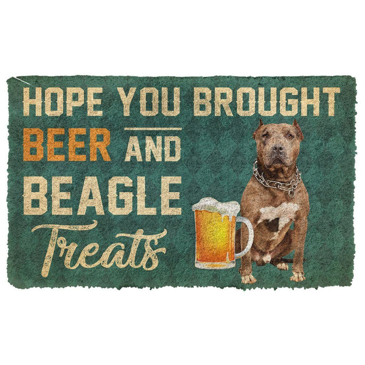 Waybackapparel Hope You Brought Beer And Pitbull Treats 3D Doormat