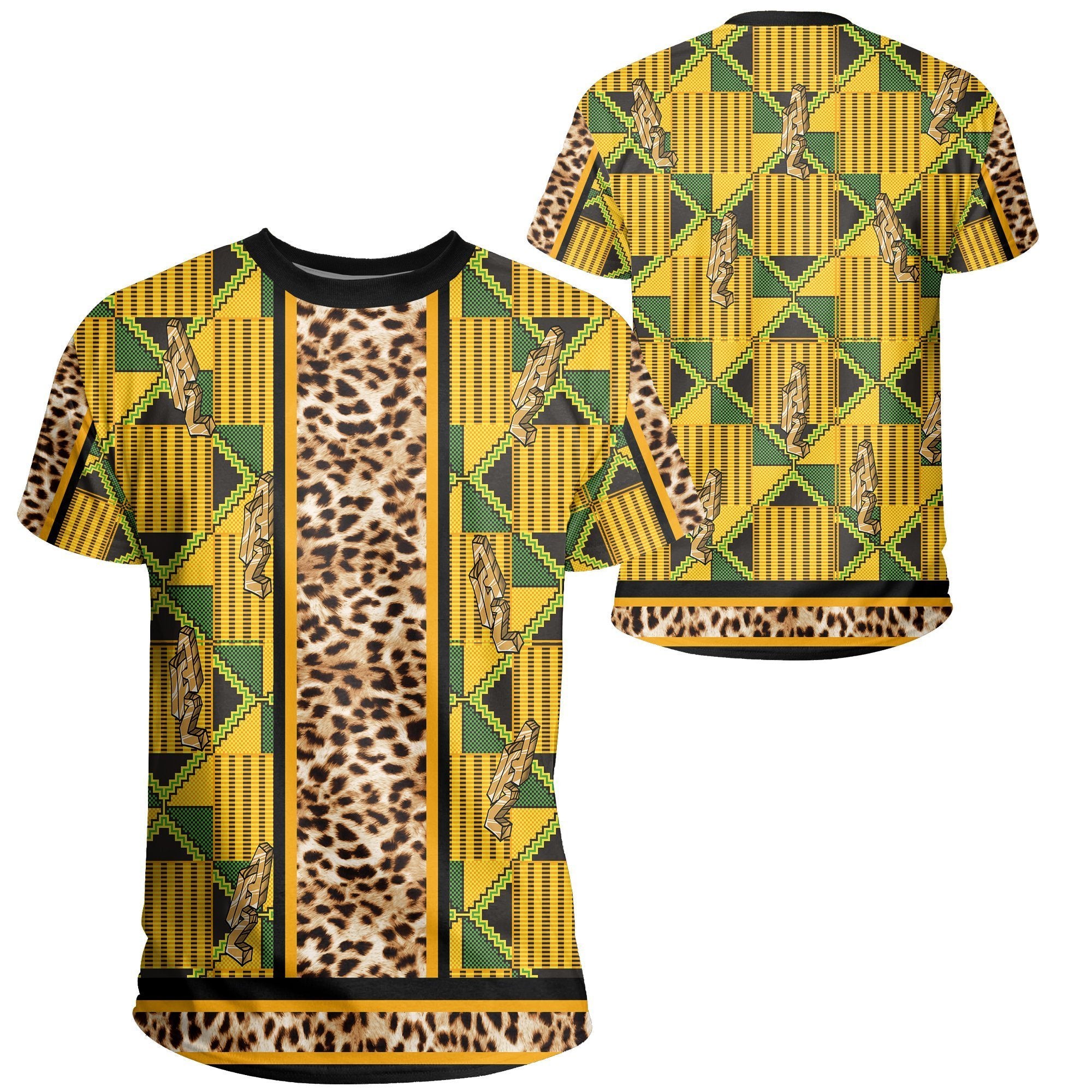 Greek Life T-Shirt – Ghana Kente Leopard King Tee