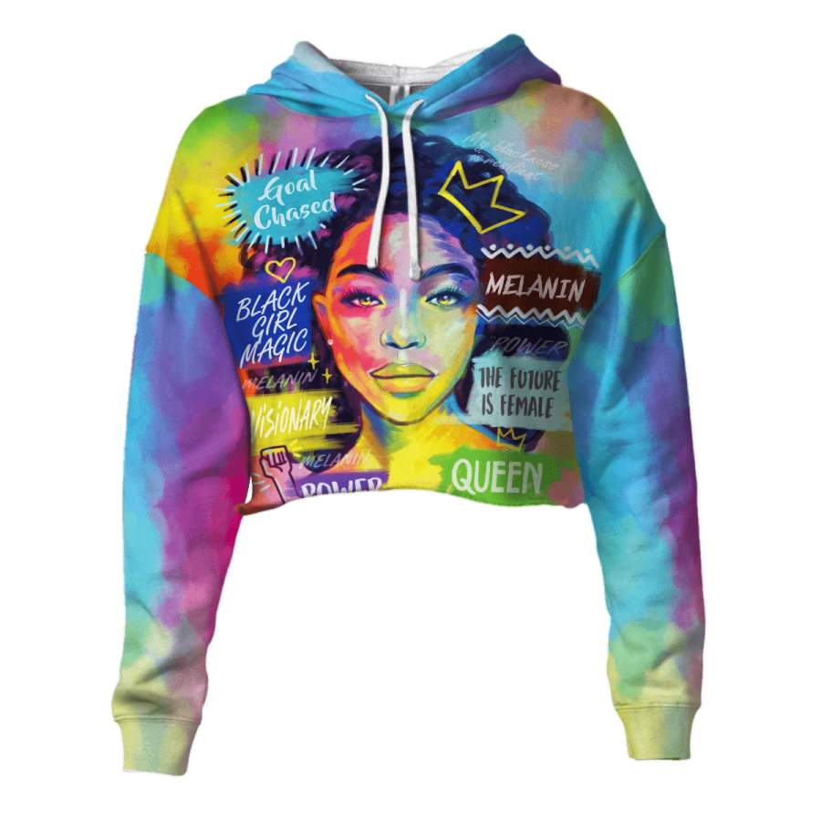 Queen Art Cropped Hoodie