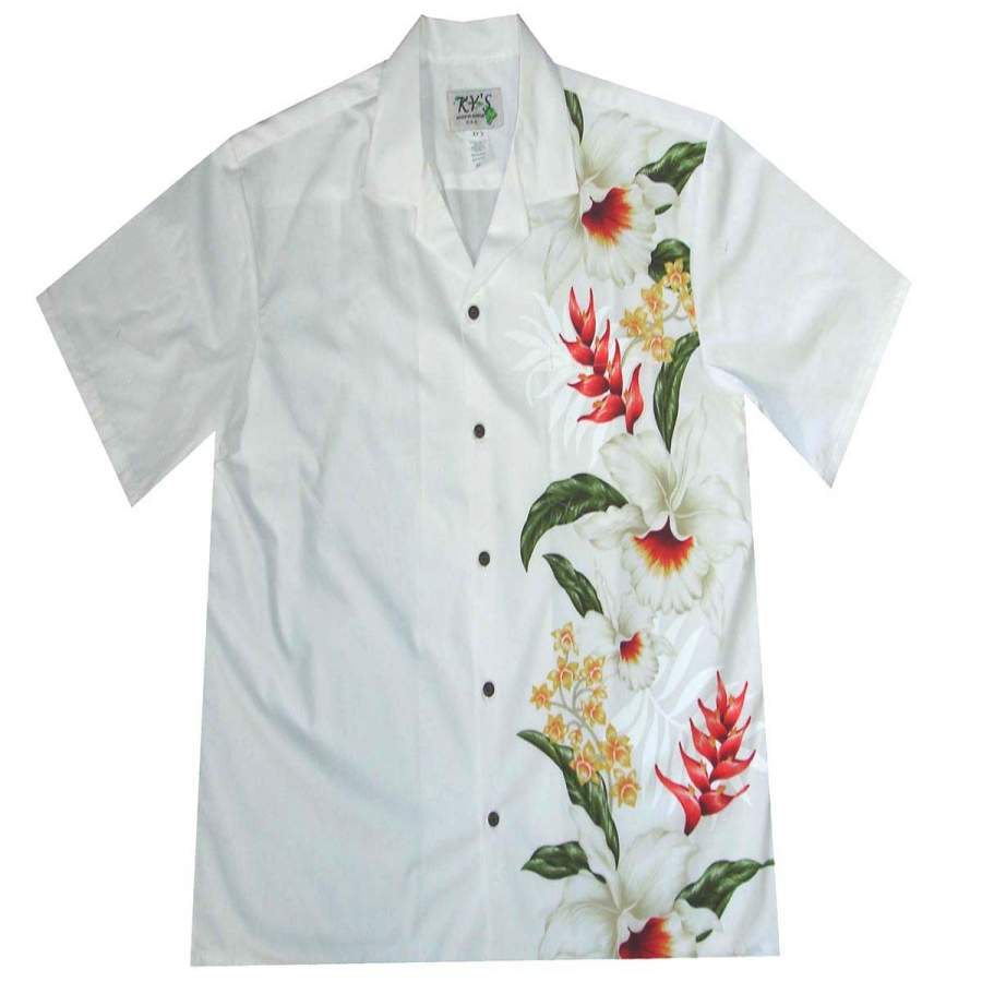 Mega Orchid White Hawaii Shirt Ha3655