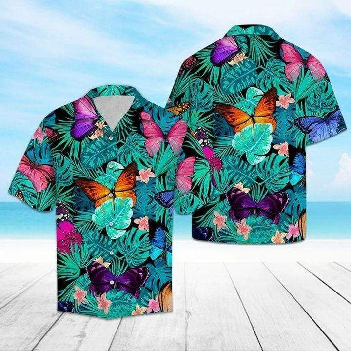 Butterfly Summer Vibe Tropical Hawaii Shirt 131 Aloha Shirts Ha56235