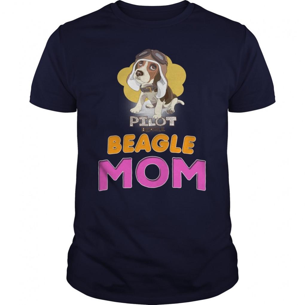 Puppy Beagle In A Leather Pilot Mom Guys Tee 861265126