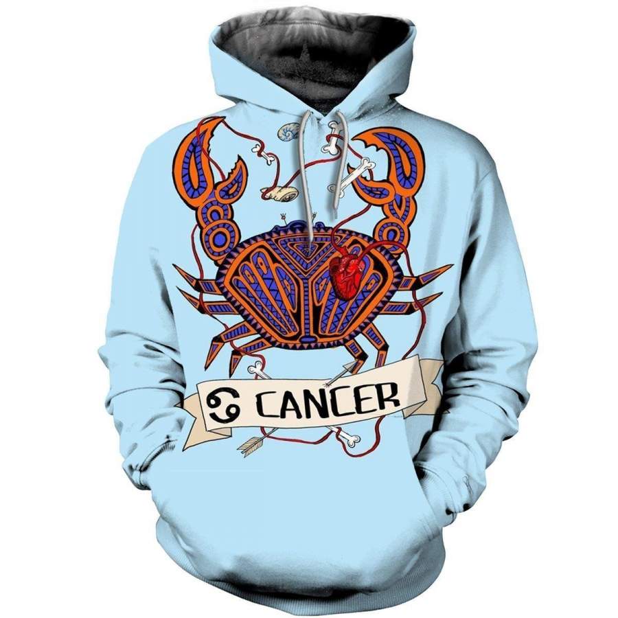 3D ALL OVER PRINTED CANCER ZODIAC HOODIE NTH160828