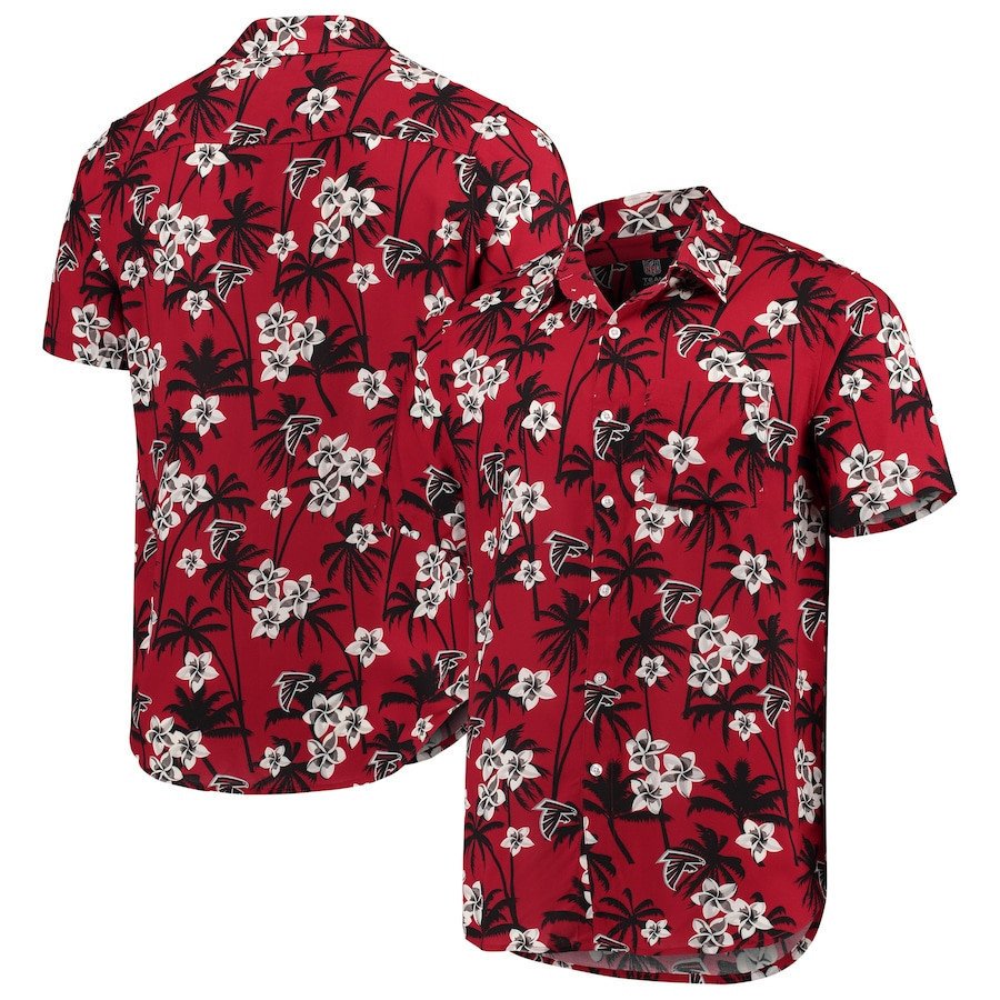 Atlanta Falcons Red Floral Woven Hawaii Shirt Ha34318