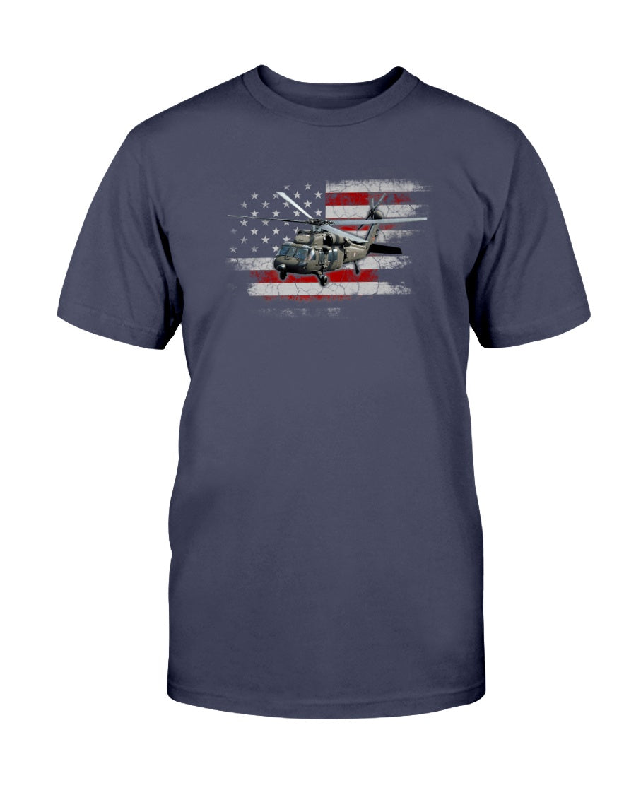 Uh-60 Black Hawk Helicopter Vintage Flag Veteran T-Shirt T-Shirt ...