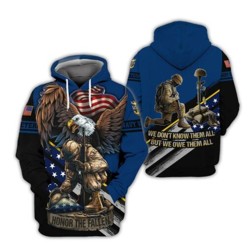 Navy Veteran Honor The Fallen 3D All Over Print Shirts For Men & Women, Happy Veteran Memorial 3D Shirts, Veteran Day