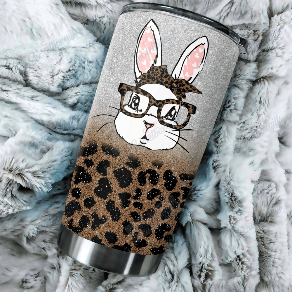 Personalized Leopard Bunny Gs-Cl-Dt1104 Stainless Steel Tumbler Travel Customize Name, Text, Number, Image