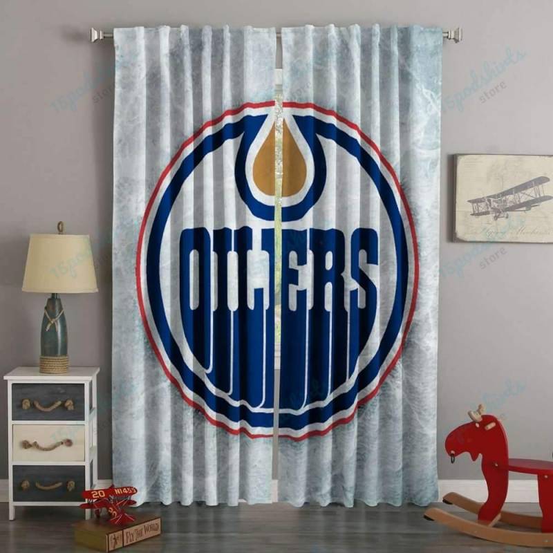 3D Printed Edmonton Oilers Style Custom Living Room Curtains