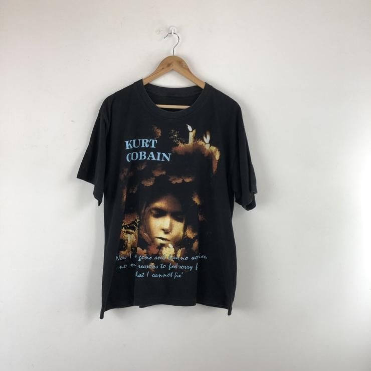 Vintage Kurt Cobain Print Nirvana In Utero Grunge Band Tour Shirt