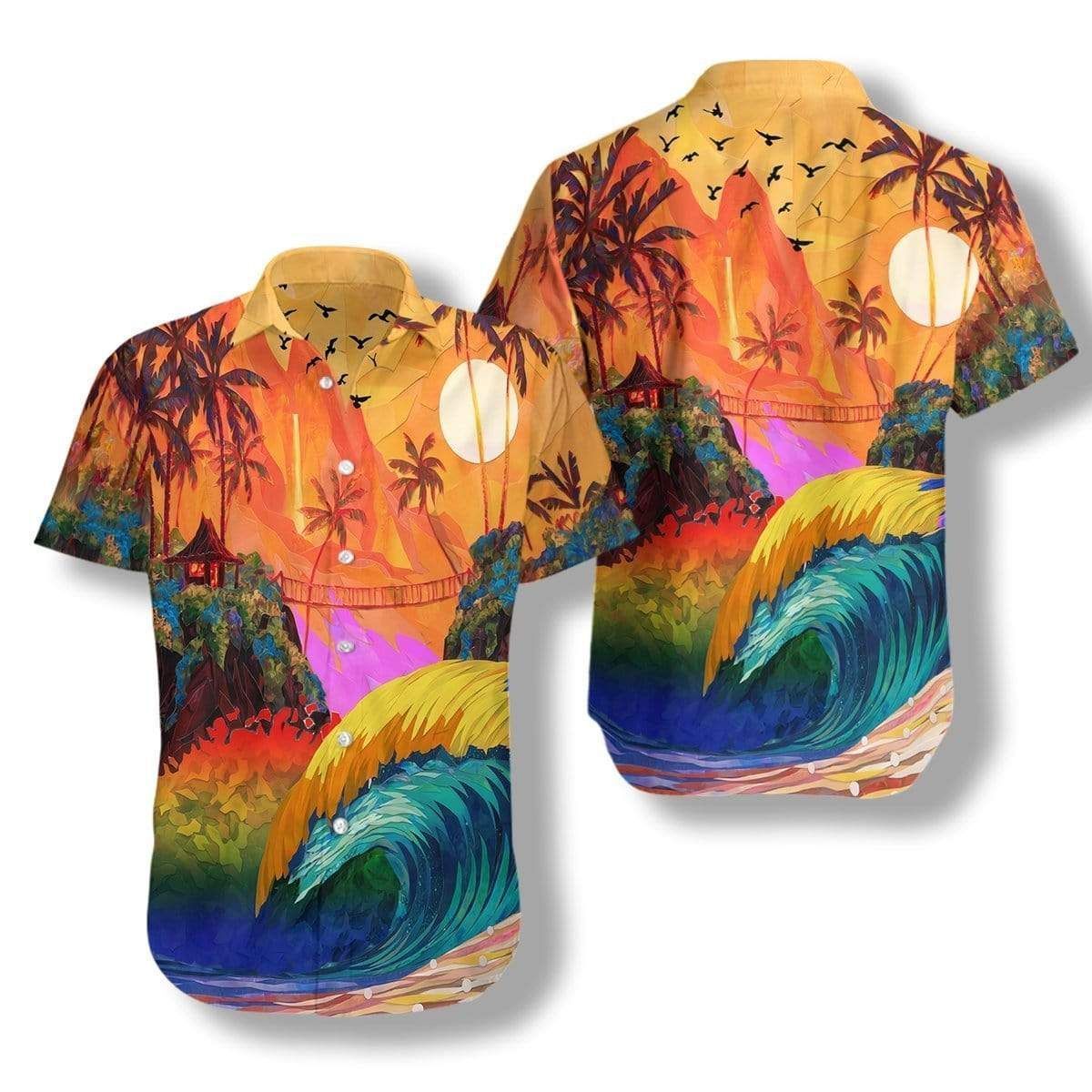 Check Out This Awesome Unisex Lgbt Sunset Beaches Hawaii Aloha Shirts H Ha69030