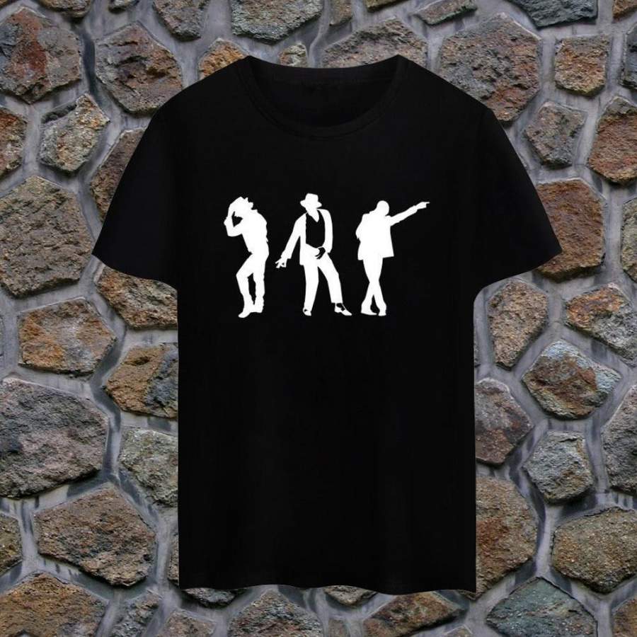 Mens Michael Jackson Cotton Casual Short Sleeve Round Neck T-shirt S-3XL Four Colors
