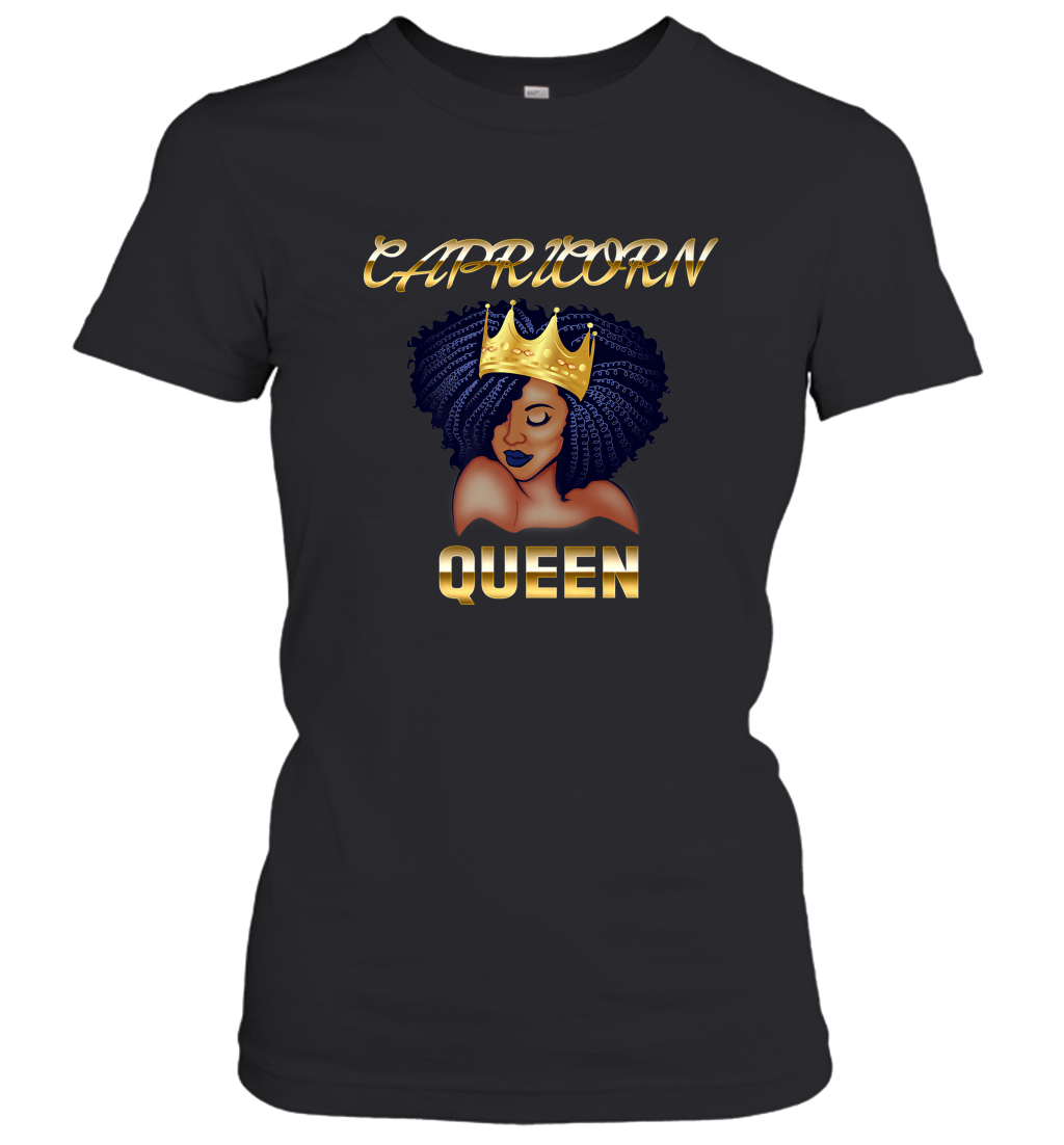 Capricorn Queen Born December January Black Queen Birthday Women’s T-Shirt