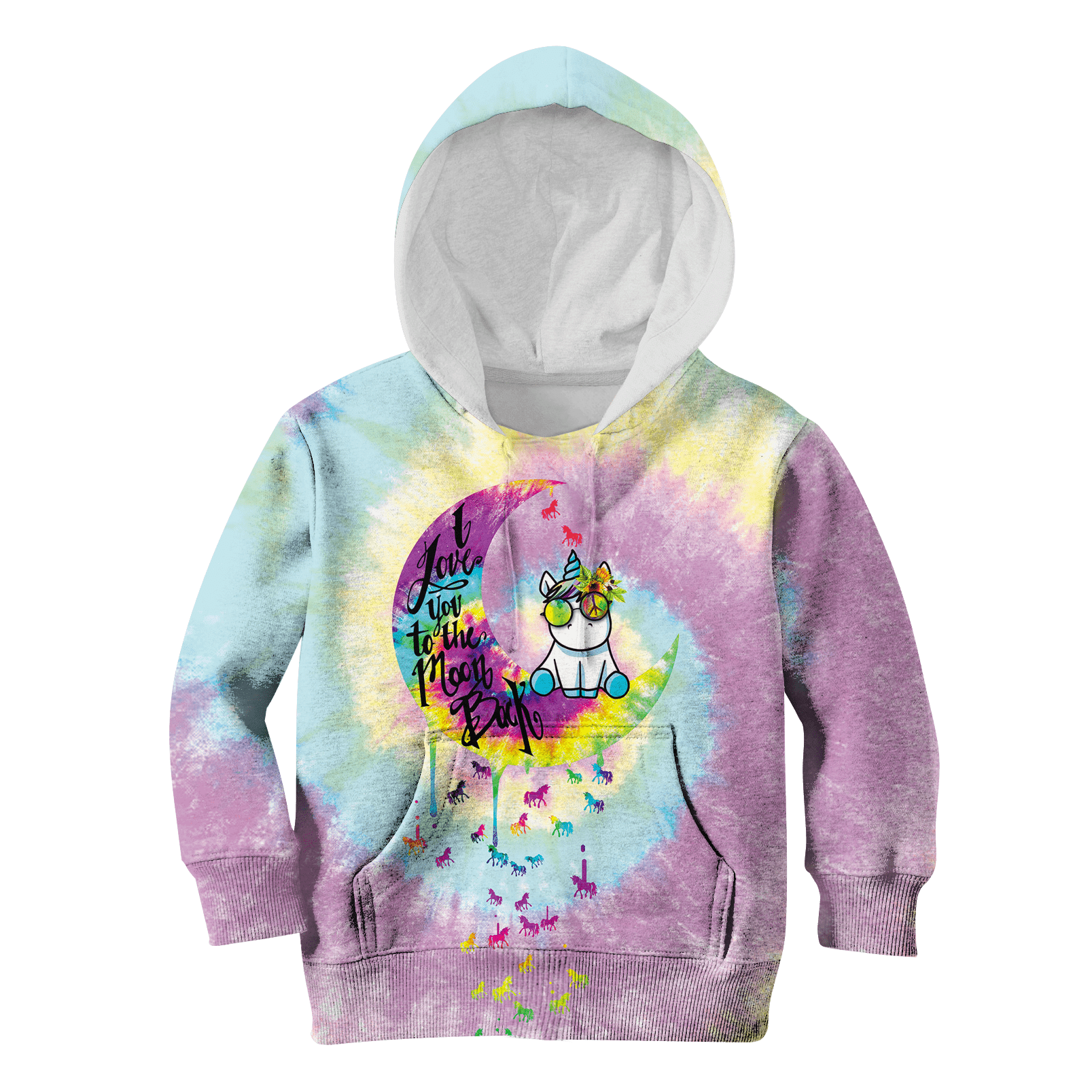 Unicorn I Love You To The Moon And Back Custom Hoodies T-Shirt Apparel