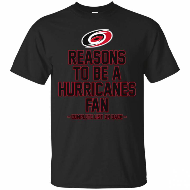 Reasons to be a Carolina Hurricanes Fan Complete List on Back – Funny Shirts