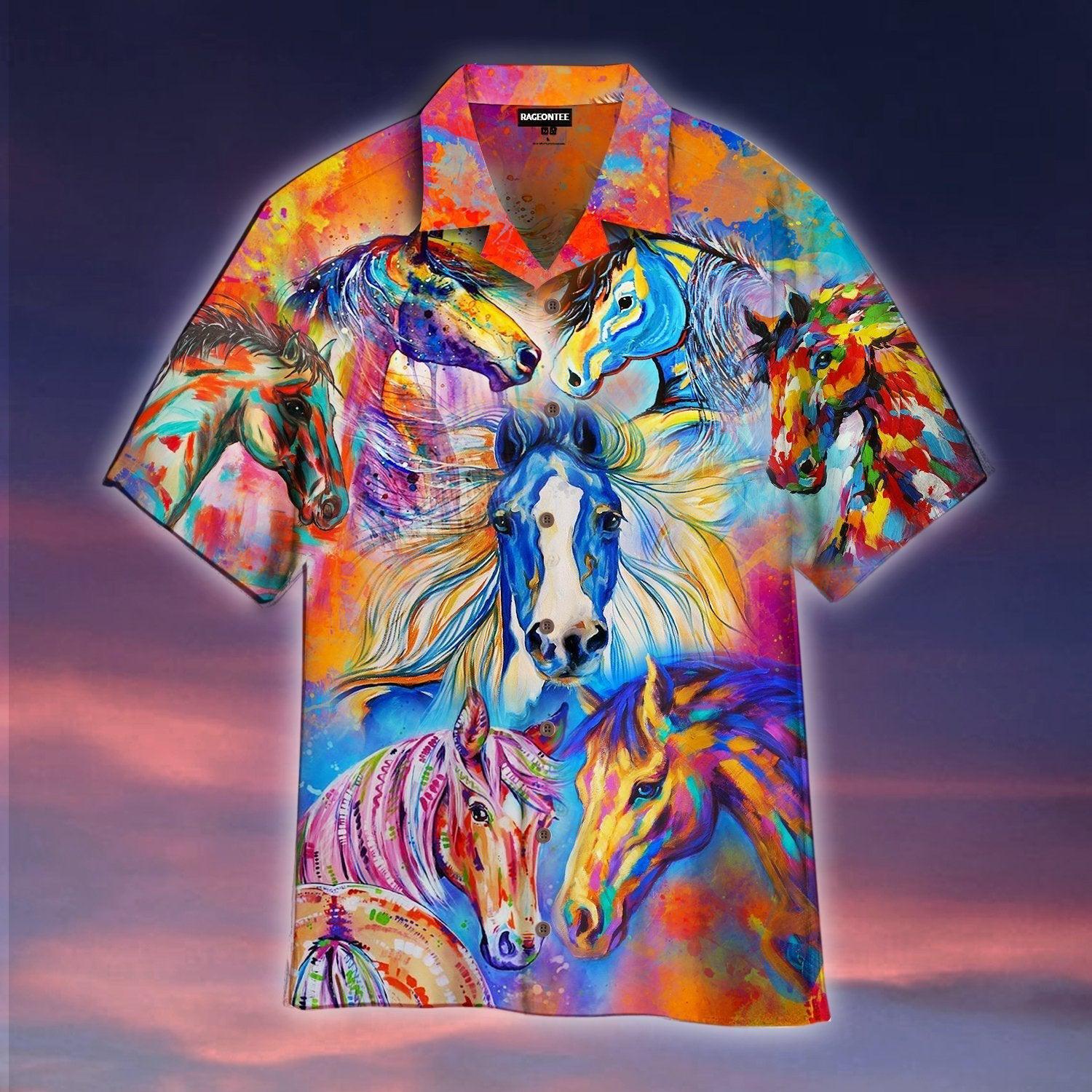 Colorful Horse Aloha Hawaii Shirt For Men Women Ha49194