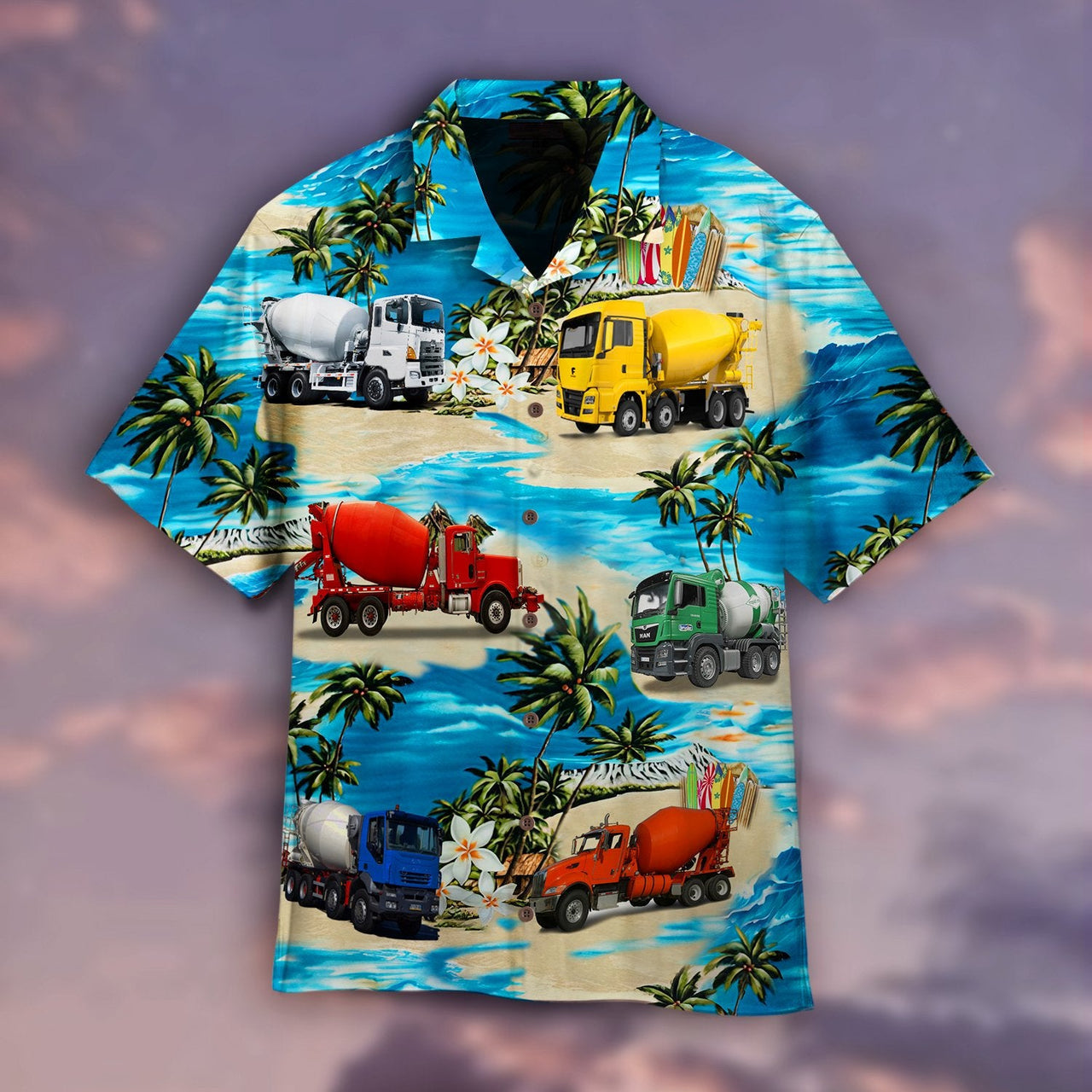 Concrete Mixer Truck Aloha Hawaii Shirts For Men Women Ha47011