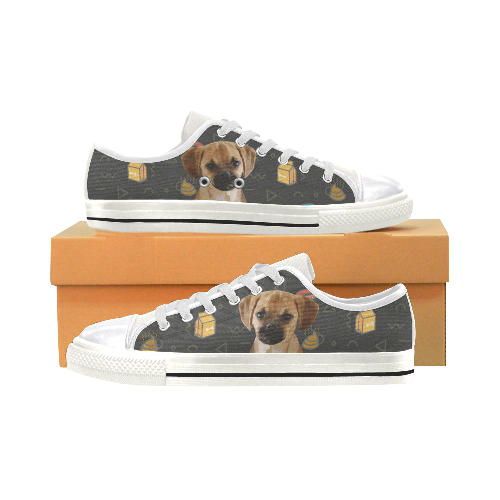 Puggle Dog White Canvas Women’s Shoes/Large Size