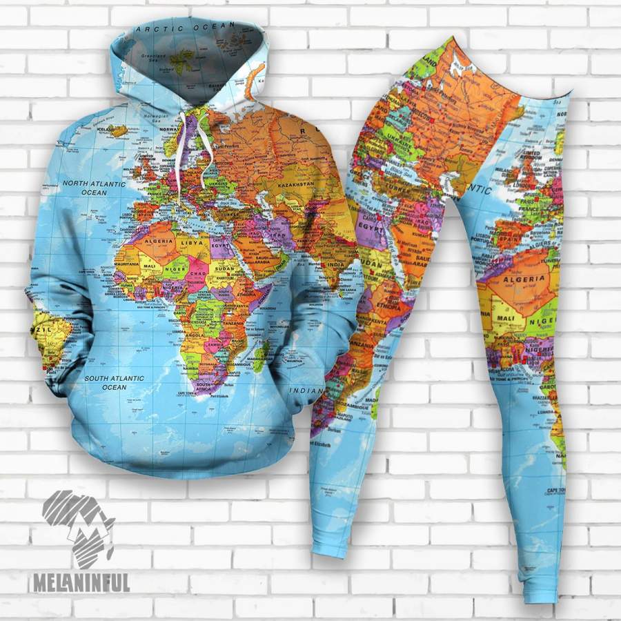 World Map Africa All-over Hoodie And Legging Set