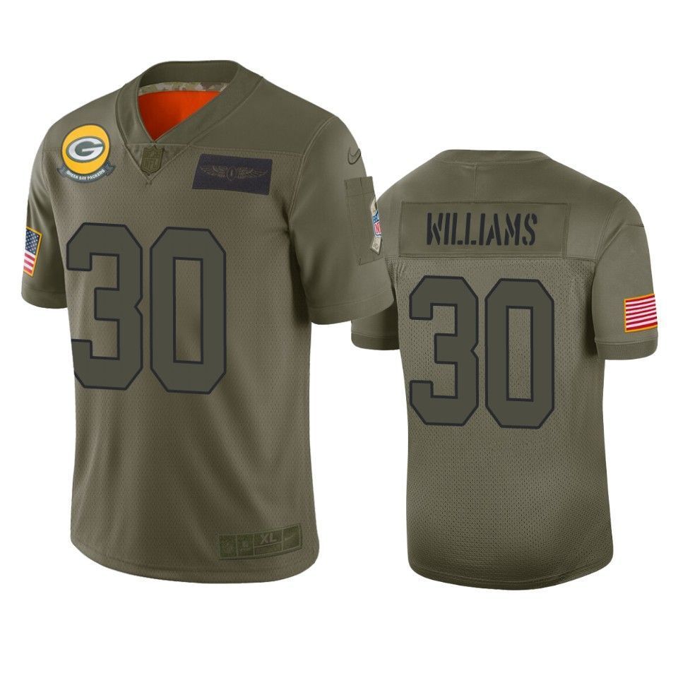 Green Bay Packers Jamaal Williams Limited Jersey Camo 2019 Salute To Service