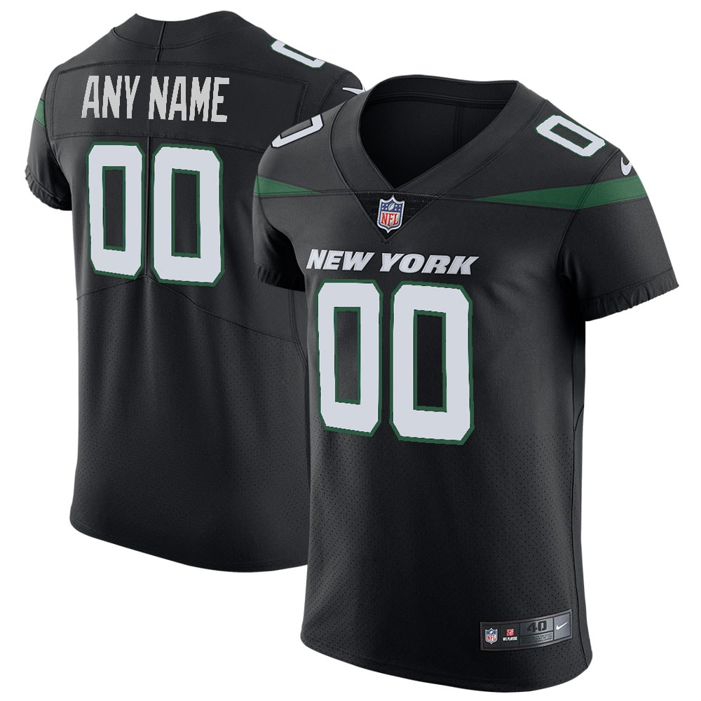 New York Jets Vapor Untouchable Elite Custom Jersey – Stealth Black