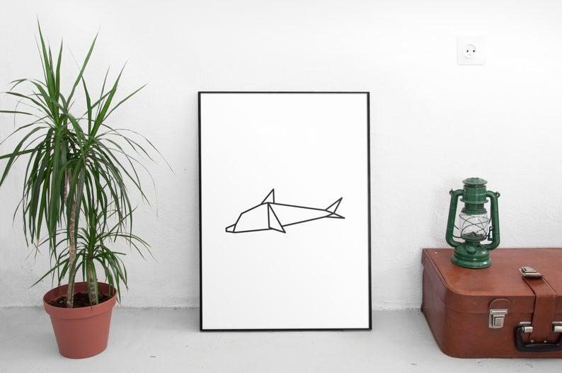 Dolphin Art, Dolphin Print, Dolphin Poster,