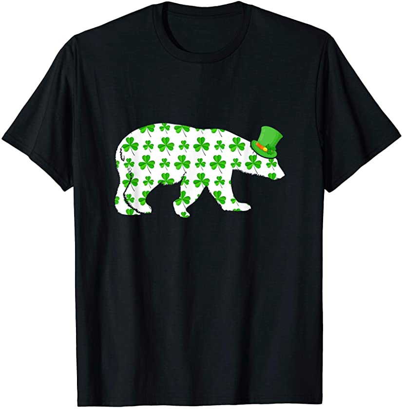 St.Patrick’s Day Polar Bear Shamrock Gift Funny Animals T-Shirt