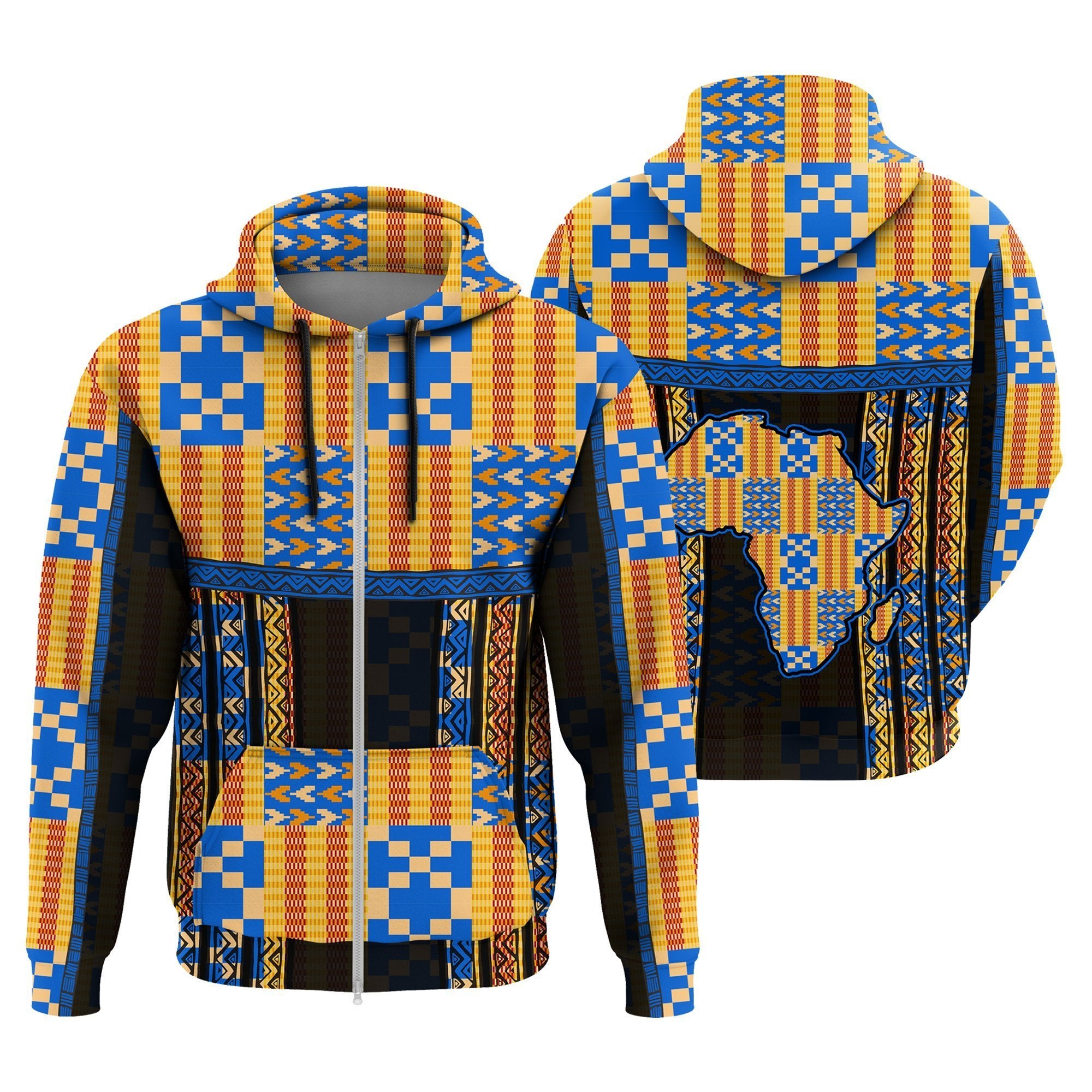 Greek Life Hoodie – Weaving Style Kente Zip Hoodie