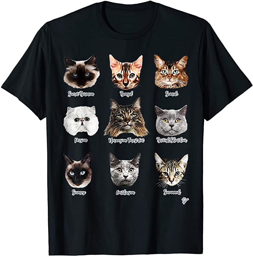 cat breeds outfit handmade kitten Design funny cat T-Shirt