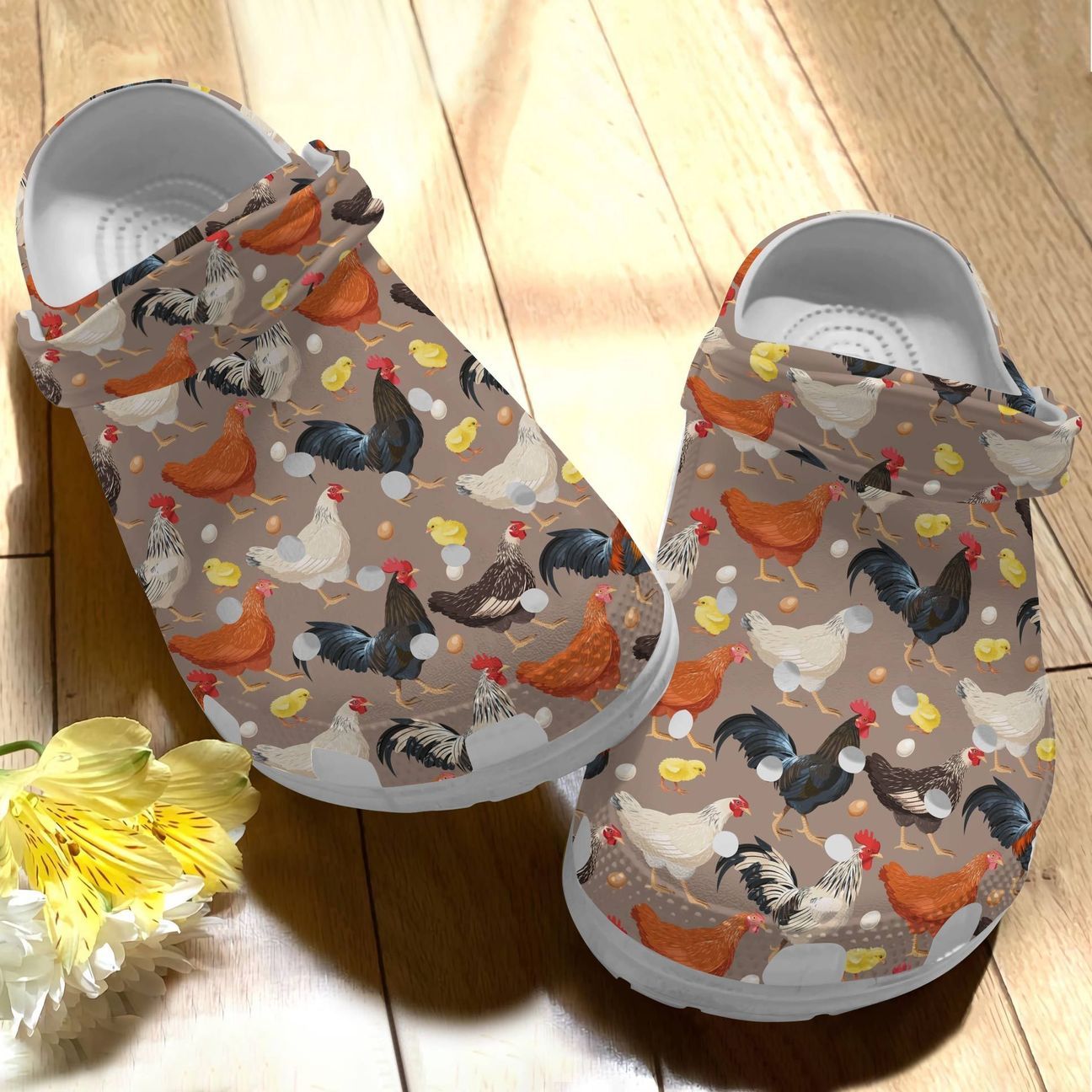 Farm Personalize Clog, Custom Name, Text, Fashion Style For Women, Men, Kid, Print 3D Chicken V5