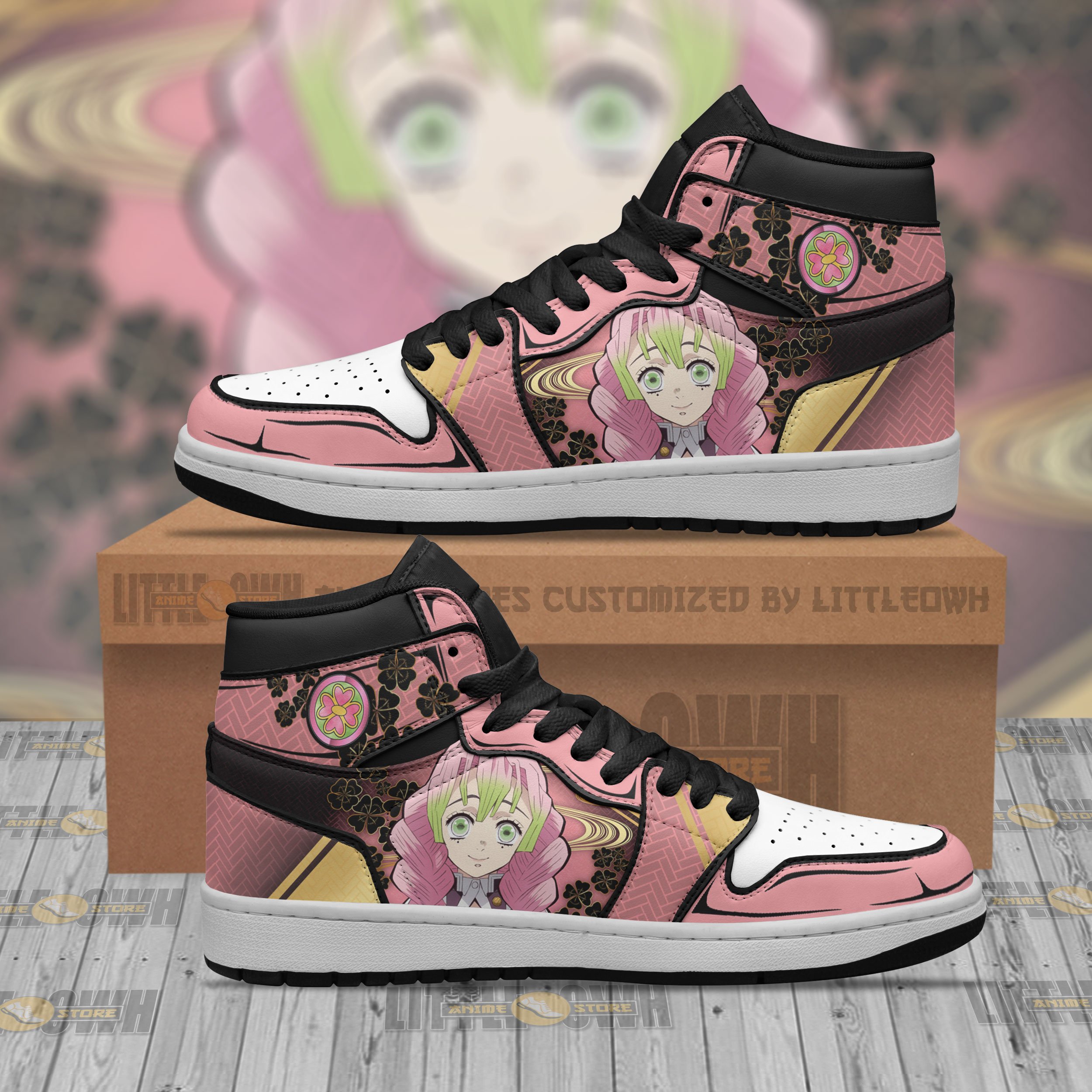 Mitsuri Kanroji Jd Sneakers Custom Demon Slayer Anime Shoes ...