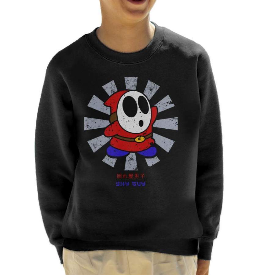 Shy Guy Retro Japanese Mario Kid’s Sweatshirt
