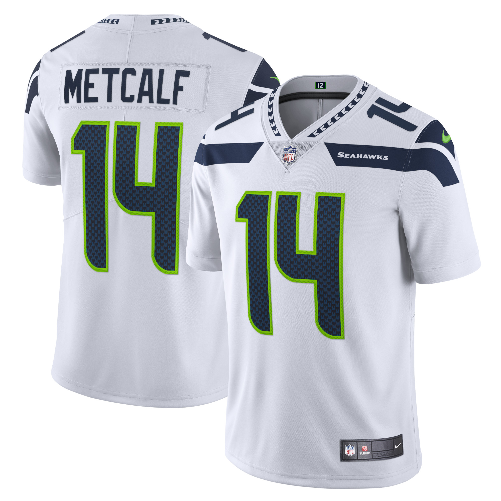 Men’s Seattle Seahawks DK Metcalf White Vapor Limited Jersey