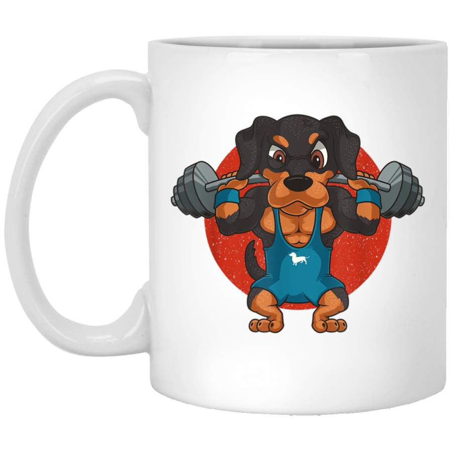 Weightlifting Dachshund Wiener Dog Workout Gym Lifting Gift Mug