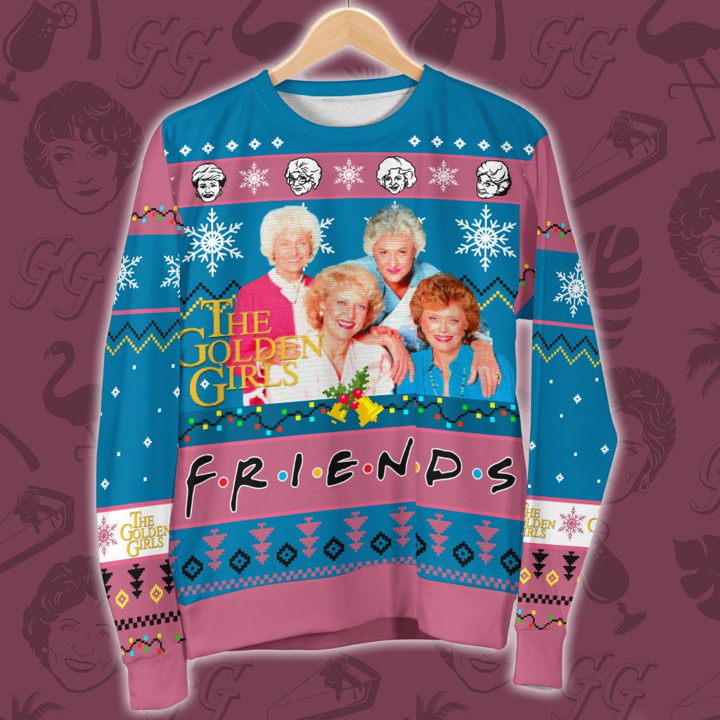 The Golden Girls American Sitcom Friend Ugly Christmas All Over Hoodie Sweatshirt Pf162