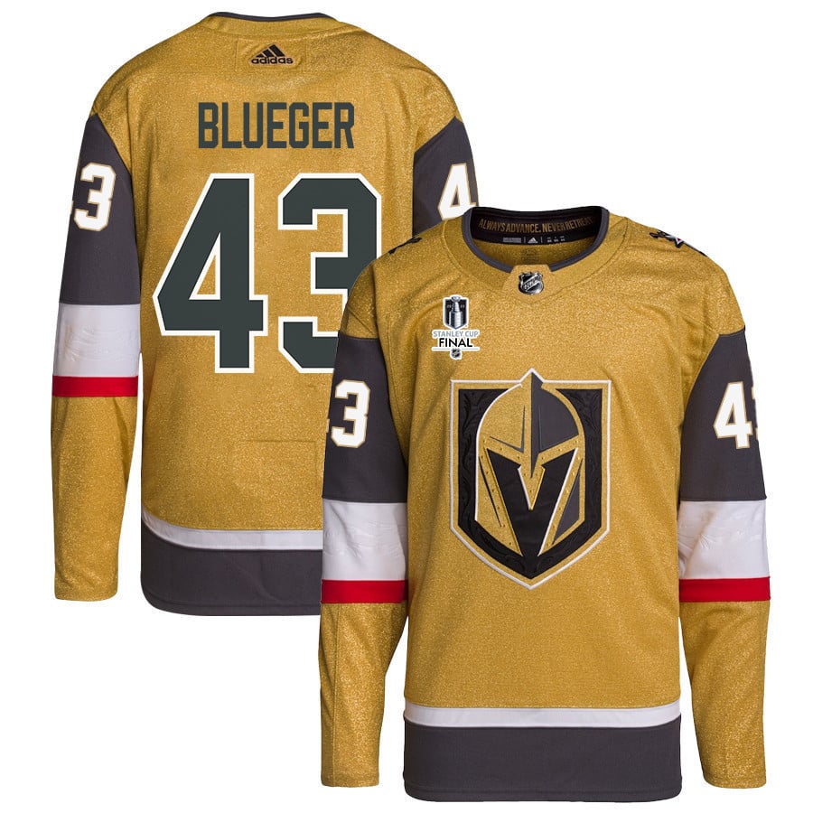 Teddy Blueger 53 Vegas Golden Knights Stanley Cup 2023 Final Patch Home Breakaway Men Jersey – Gold