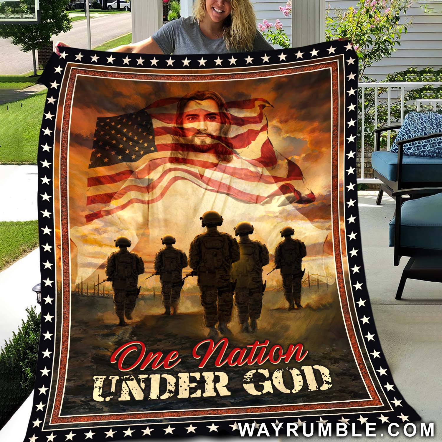 Jesus And Veterans – One Nation Under God – Amazing Blanket