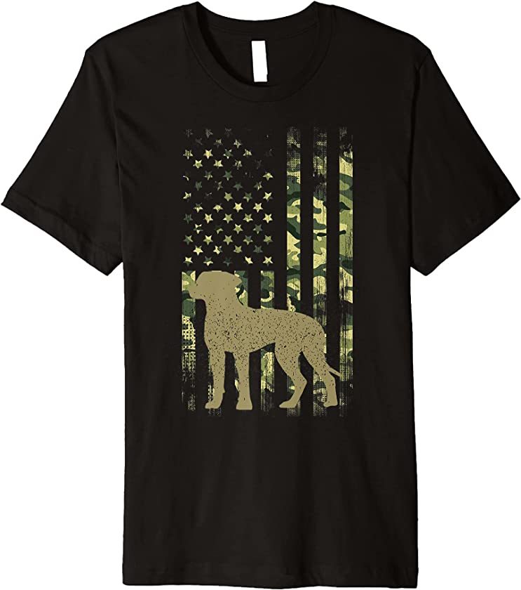 Vintage Hunting Dog Camouflage US Flag Rhodesian Ridgeback Premium T-Shirt