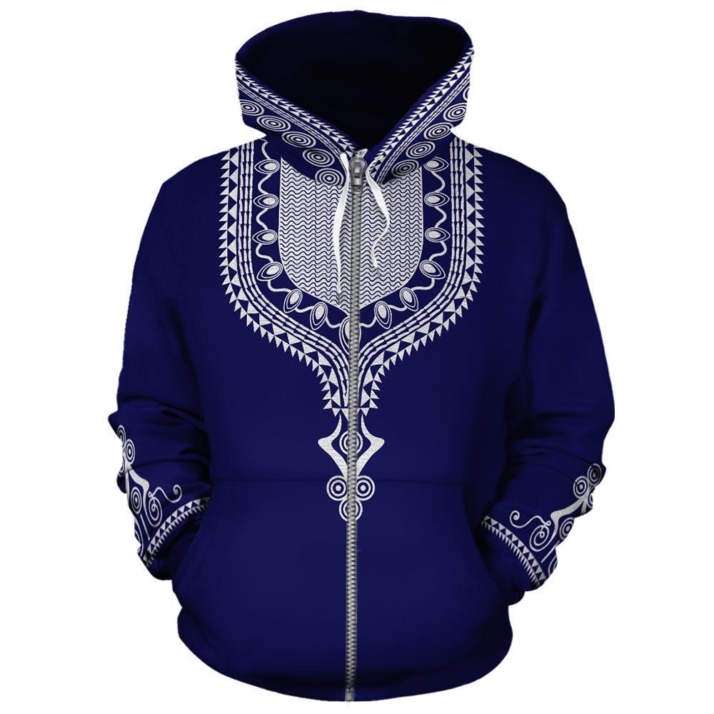 Greek Life Hoodie – Blue Dashiki Zip Hoodie