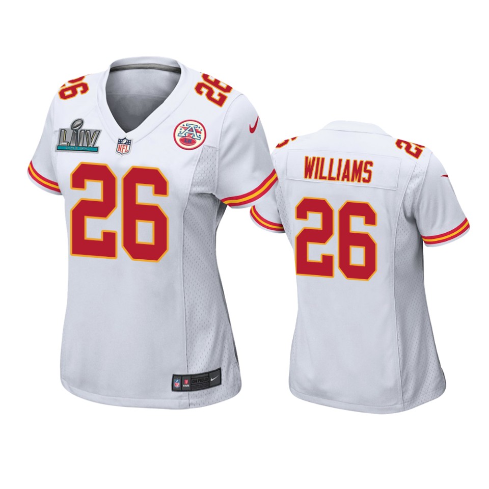 Womens Kansas City Chiefs Damien Williams White Super Bowl Liv Game Jersey