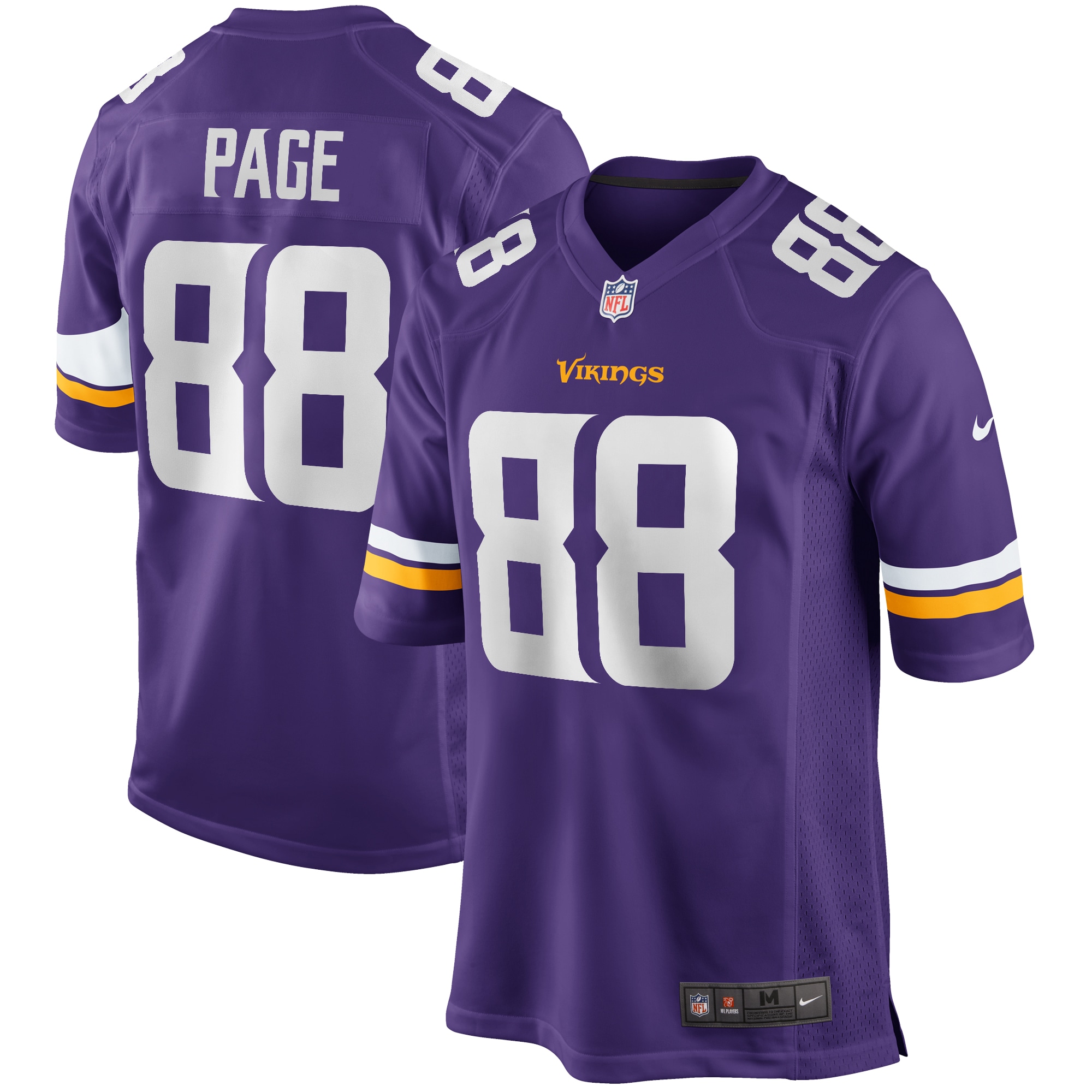 Men’s Minnesota Vikings Alan Page Purple Game Retired Player Jersey