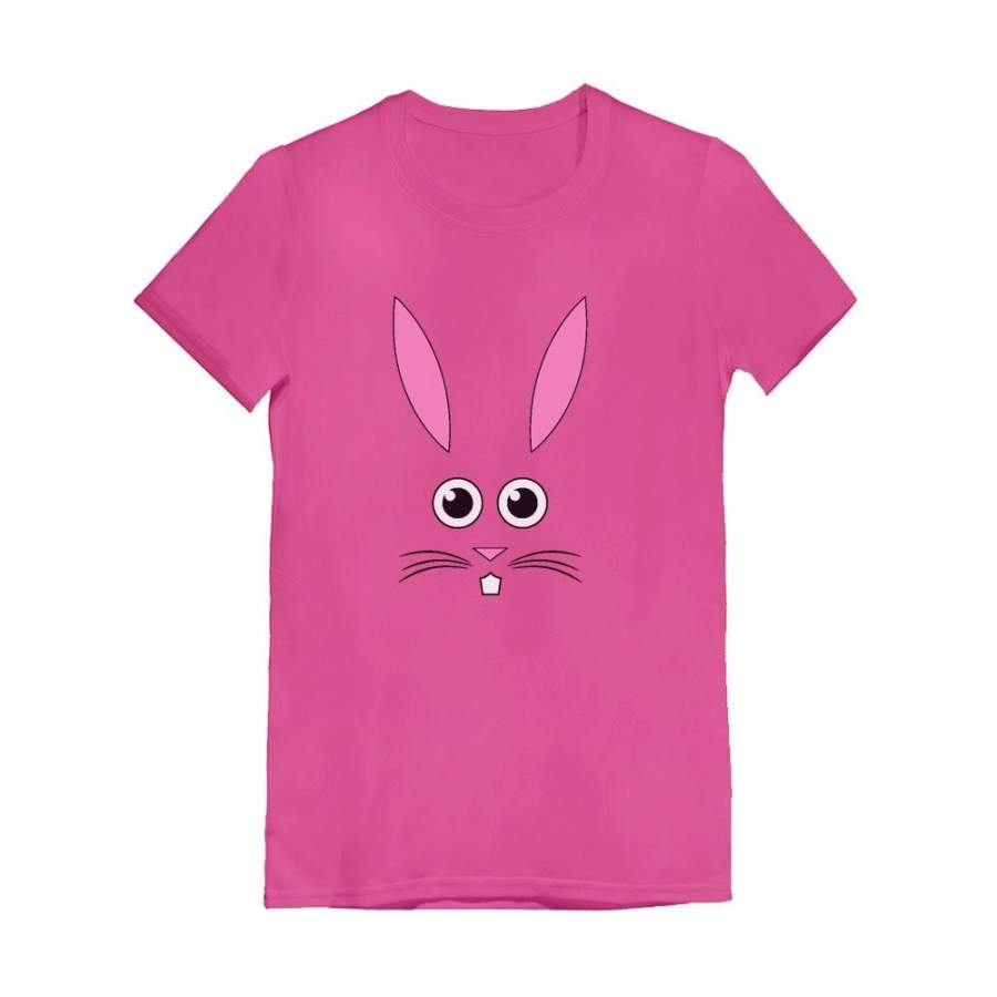 Children’s Cute Easter Bunny Face Toddler Kids Girls’ Fitted T-Shirt