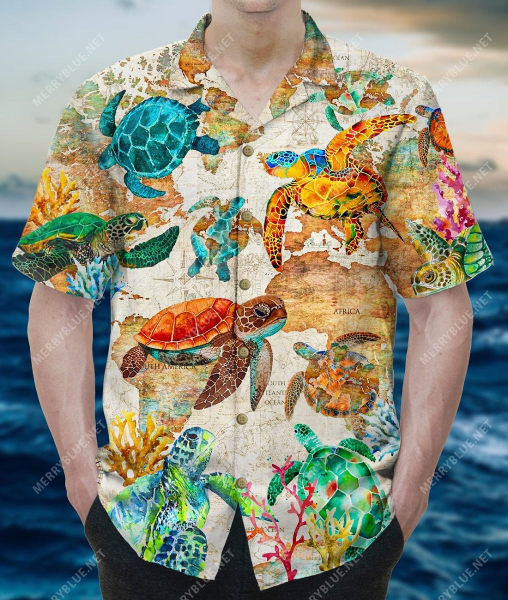 Sea Turtle Happiest When Floating In The Unisex Hawaii Shirt Ha15750