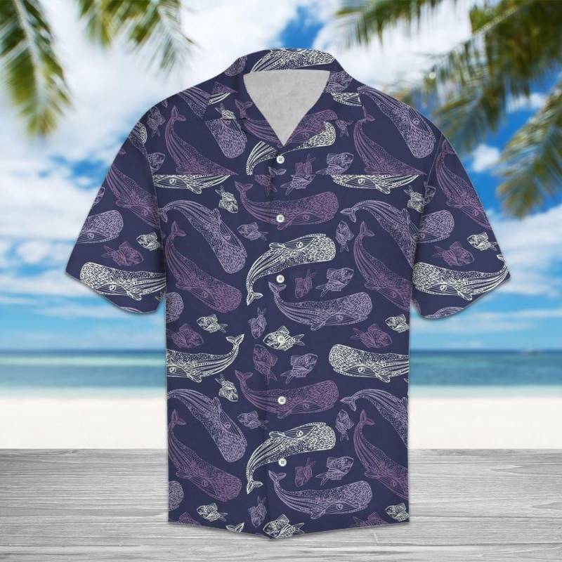 Artsyhomes [Hawaii Shirt] Amazing Whale H2764