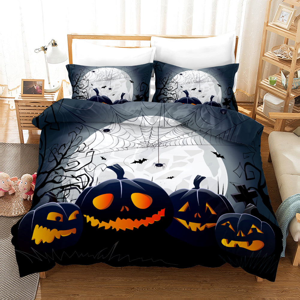 3D Halloween Horrible Ghost Pumpkin Quilt Cover Set Bedding Set Duvet Cover Pillowcases Wj 4557