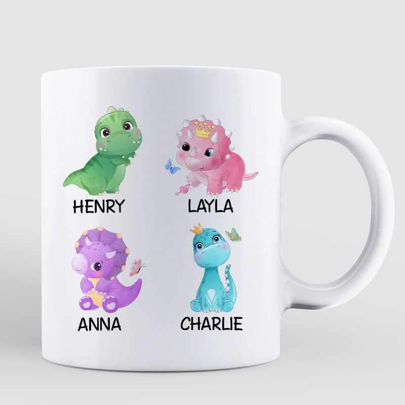 Don‘t Mess With Mamasaurus Cute Dinosaur Personalized Coffee Mug