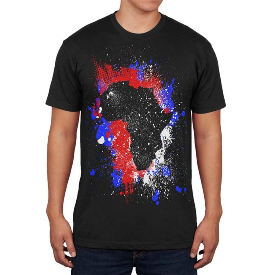 African American Splatter Mens Soft T Shirt