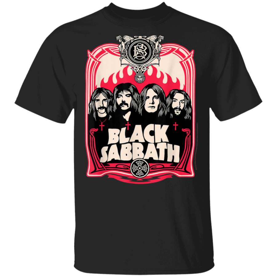 Black Sabbath Official Red Flames  TShirt