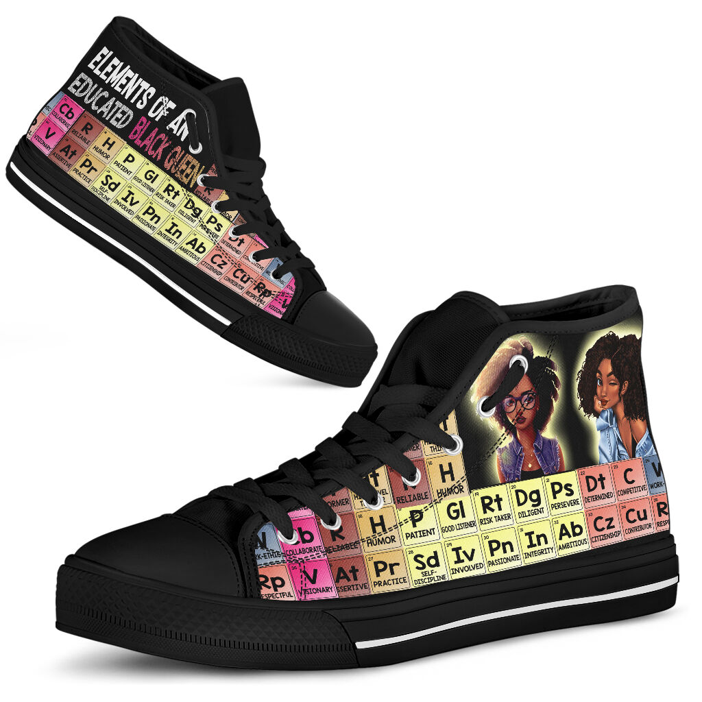 An Educated Black Queen African American High Top Shoes 0622