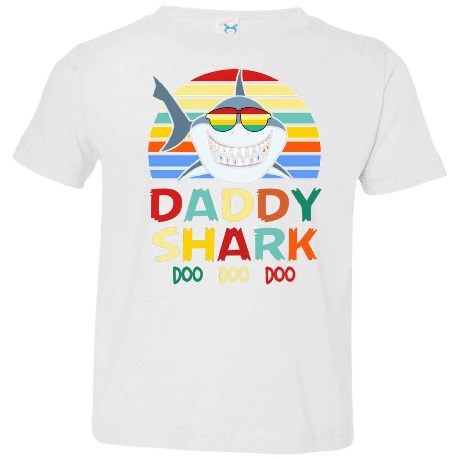 AGR Retro Vintage Daddy Shark Tshirt gift for Father Toddler Jersey T-Shirt