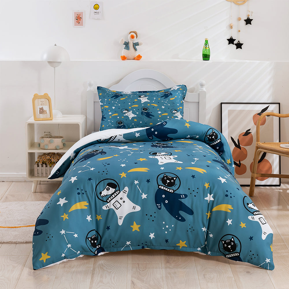 3D Cartoon Space Animal Astronaut Quilt Cover Set Bedding Set Duvet Cover Pillowcases 392